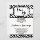 Recherche de zèbre blanc noir invitations Quinceanera
