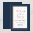 Recherche de marine et de corail mariage invitations Bleu