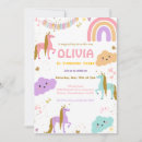 Search for pastel rainbow party invitations Pink unicorn party