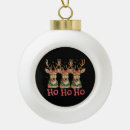 Search for pink reindeer ornaments Santa