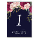 Search for burgundy navy floral wedding table cards Number