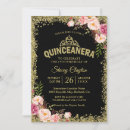 Search for black gold quinceanera invitations Flowers