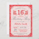 Recherche de red 16ans anniversaire invitations Fête d'anniversaire