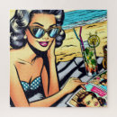 Recherche de belle dame puzzles Rétro