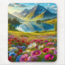 Recherche de fleurs montagne tapis souris Printemps