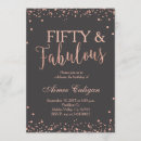 Search for fifty and fabulous birthday invitations Rose gold