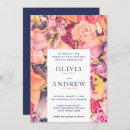 Search for peach and navy wedding invitations Pink