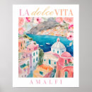 Recherche de côte italienne posters Aquarelle
