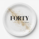Search for 40th birthday plates Black and gold