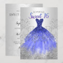 Search for royal blue silver birthday invitations Glitter