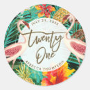 Recherche de anniversaire tropical autocollants Moderne