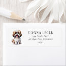 Search for cute shih tzu return address labels Watercolor