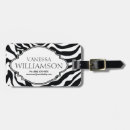 Recherche de motif de zèbre bagages étiquettes Noir