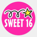 Recherche de bonbon seize autocollants Rose