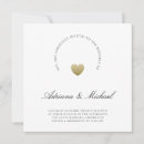 Search for gold heart wedding invitations Black and white