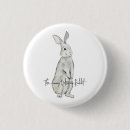 Recherche de lapin drôle badges Aquarelle