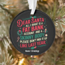 Search for funny accountant ornaments Santa