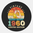 Search for vintage 1960 stickers Birthday