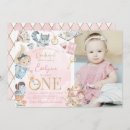 Recherche de wonderland 1st birthday invitations Aquarelle