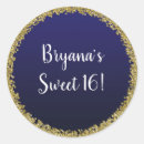 Search for navy blue and gold glitter stickers Birthday