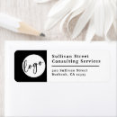 Search for add your logo return address labels Black white