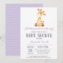 Search for purple giraffe baby shower invitations Cute