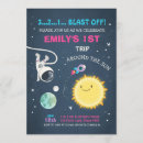 Search for space birthday invitations Pink