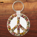 Search for peace symbol keychains Flower power