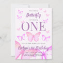 Search for pink butterfly birthday invitations Pastel