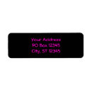 Search for neon pink return address labels Black