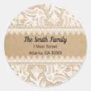 Search for rustic lace wedding return address labels White