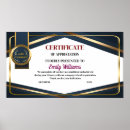 Recherche de certificat de récompense posters Reconnaissance