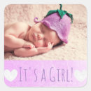 Search for birth announcement stickers Its a girl