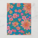 Search for intricate pattern postcards Blue