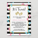 Search for blue gold baby shower invitations Faux gold foil