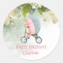Search for animals on bikes stickers Watercolor