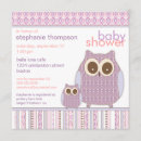 Search for purple owl baby shower invitations Pink
