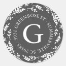 Search for rustic floral wreath stickers Return address