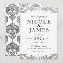 Search for silver damask wedding invitations Vintage