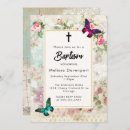 Recherche de papillon baptême invitations Pink butterfly