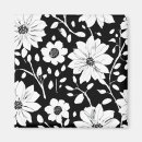 Search for black floral pattern magnets Black and white