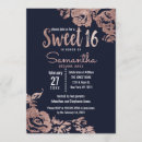 Search for navy blue floral sweet 16 invitations Flowers