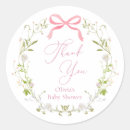 Search for pink bow thank you stickers Floral