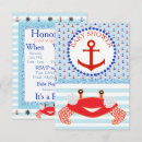 Search for crab baby shower invitations Blue