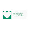 Search for green heart return address labels Hearts