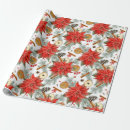 Recherche de noël botanique papier cadeau Rouge et blanc