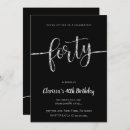 Search for silver 40th birthday invitations Elegant