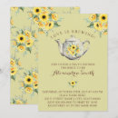 Search for tea sunflower bridal shower invitations Love is brewing