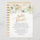 Search for floral baby sprinkle invitations Gold