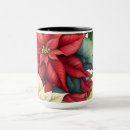 Search for poinsettia flower mugs Merry christmas